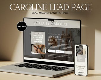 Plantilla de página de destino de imán de clientes potenciales de Showit: Redes sociales y VA