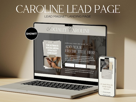 Showit Lead Magnet Landing Page Template: Social Media & VA