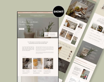 Modelo de site Showit: design moderno para coaches de saúde e bem-estar