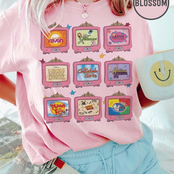 Retro Disney Channel Movie Television Comfort Colors Tee, Disney Channel High School Musical Hannah Montana Shirt,Disneyland Family Trip Tee