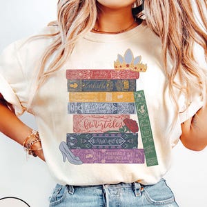 Retro Princess Book Comfort Colors Shirt, Disney Teacher Librarian Shirt, Disney Book Lover Shirt, Book Worm Shirt, Disney Book Worm Shirt