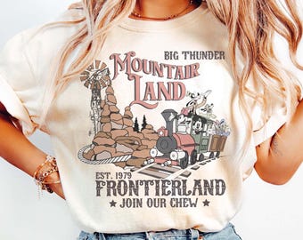 Retro Disney Mickey And Friends Big Thunder Mountain Railroad T-shirt, The Wildest Ride In The Wilderness Tee, WDW Family 2025 Trip Shirt