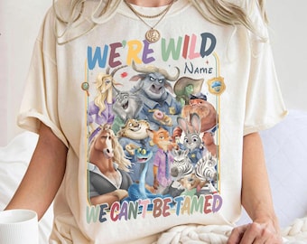 Komfortfärger Vi är vilda och vi kan inte tämjas Disney Zootopia 2-tröja, Judy Hopps Nick Wilde djurtröja, WDW Disneyland Animal Kingdom-tröja