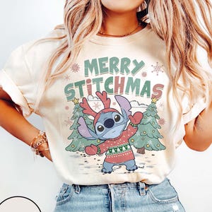 Retro Merry Stitchmas Shirt, Stitch Christmas Shirt, Disney Christmas Shirt, Christmas Shirt for Kid, Christmas Gift, Disneyland Christmas