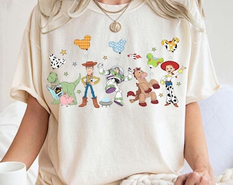 Retro Komfort Farben Disney Toy Story Ballons Shirt, Toy Story Shirt, Toy Story Disney Familie T-Shirt, Filmfiguren T-Shirt, Disney 2026 Shirts