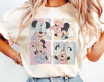 Camisetas retro de Minnie Mouse, camiseta de Disney Magic Kingdom, camiseta de viaje de Minnie Mouse, camiseta de vacaciones familiares, camiseta vintage de Disney 2025