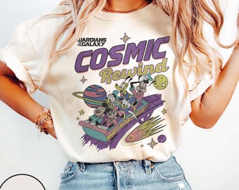 Retro Guardians of the Galaxy Cosmic Rewind-tröja, Musse Pigg och vänner Disney Ride-tröja, Disney-familjesemestertröja 2025, Disney-semestertröjor
