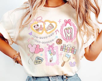 レトロコケットボウ ディズニー スナックシャツ、マジックキングダム I'm Here for the Snacks、ディズニーガールトリップTシャツ、ディズニーワールドシャツ、ディズニーバケーションTシャツ