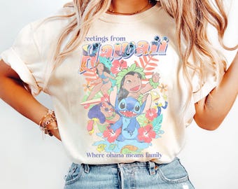 Retro Disney Lilo & Stitch-shirt, Aloha Hawaii Stitch-shirt, Stitch Experiment 626, Stitch-T-shirt, Disney Stitch-shirts, Stitch Aloha Disney