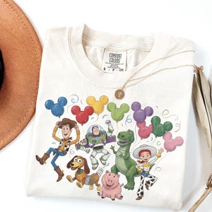 Comfort Colors Disney Toy Story Balloons Shirt, Toy Story Disney Family Trip Tee, Disney World Movie Characters Tee, Retro Disney Gift Shirt image 1