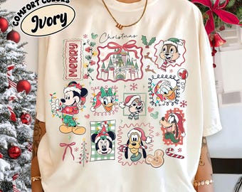 Retro Disney Santa Mickey And Friends Shirt, Mickey's Very Merry Christmas Party 2025 Shirt, Disney Family Christmas Shirts, Christmas Group