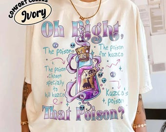 Retro shirt van Kuzco Poison, comfortkleuren, Oh Right That Poison Lama Poison For Kuzco-shirt, kies je gifshirt, The Emperor's New Groove