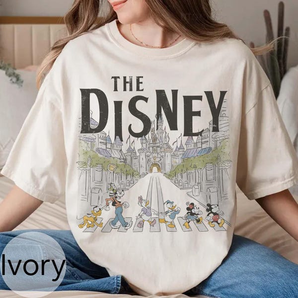 Comfort Color® Disney Mickey and Friends Crossing the Road shirt, Retro Mickey t-shirt, Disneyworld shirt, Vintage Goofy Pluto tee, Magical