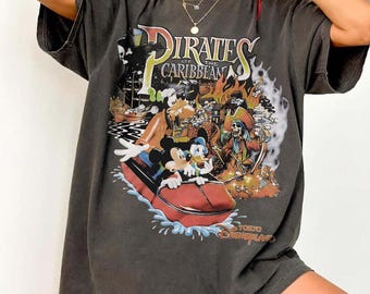 Koszulka retro Myszka Miki Piraci z Karaibów, Koszulka Myszka Miki i Przyjaciele, Koszulka rodzinna Disneyland Trip, Koszulka Disneyworld, Koszulka Disney 2026