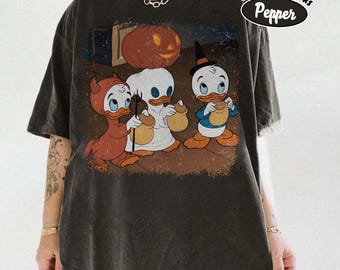 Retro Huey Dewey Louie Halloween Costume Trick Or Treat Shirt, Ducktales Disneyland Halloween Party, Spooky Season Disney Tee,Halloween Trip