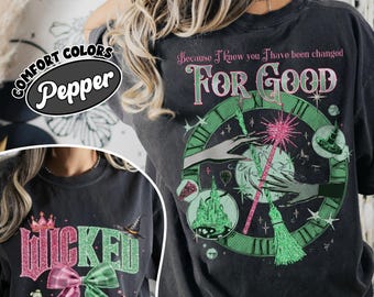 Camiseta "Cambio para siempre", colores cómodos de doble cara, "Porque te conocí, he cambiado para siempre", camiseta "Mago que desafía la gravedad", "Magia de escoba"