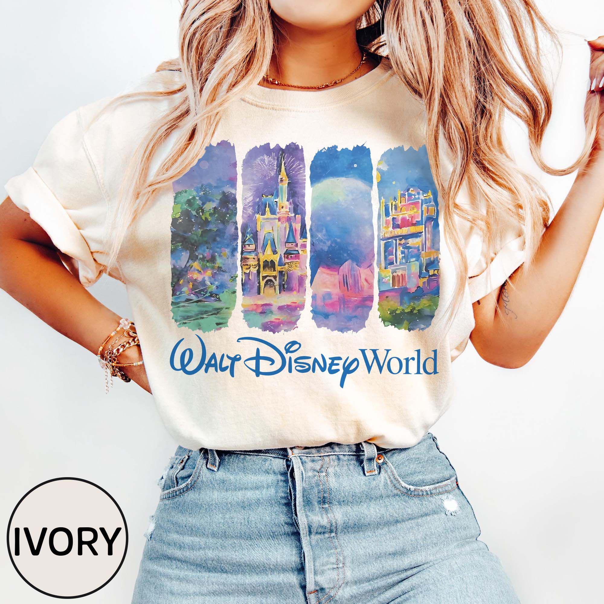 Retro Walt Disneyworld Watercolor Comfort Colors Shirt, Vintage Disneyworld Shirt, Disney Vacation Tee, Magic Castle Shirt, Disney 2025 Trip