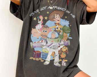 Retro Disney Du hast einen Freund in mir Shirt, Disney Pixar Toy Story Shirts, BTW Disneyland Familienausflug 2025, Toy Story und Freunde Passend
