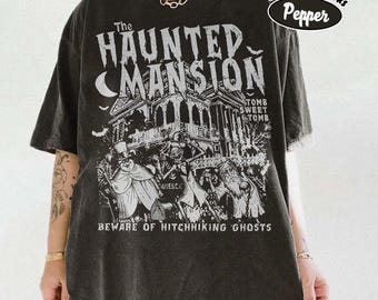Vintage The Haunted Mansion-shirt, Disney Spooky Season Comfort Colors-shirt, Madam Leota Lifting Ghosts, Halloween-gotische familieshirts