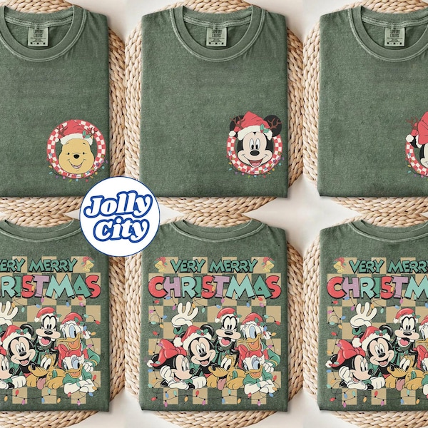 Benutzerdefinierte Disney sehr frohe Weihnachten Shirt, benutzerdefinierte Disney Weihnachten alle Charaktere Shirt, Disney Familie Weihnachten Shirt, Weihnachtsgruppe Shirt