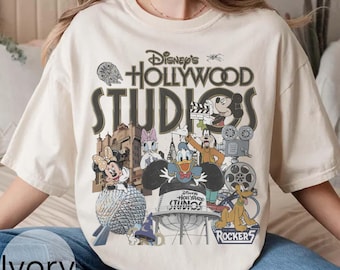 Vintage Disney Hollywood Studios Comfort Colors Shirt, Retro Hollywood Studios Shirt, Disneyworld Shirts, Hollywood Studios Trip 2025 Shirt