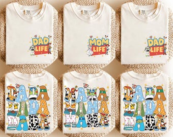 Camiseta retro Disney Toy Story Mamá Papá, camiseta Toy Story Mamá Papá Vida, camiseta regalo madre y padre, camiseta familia Toy Story, camisetas viaje Disney