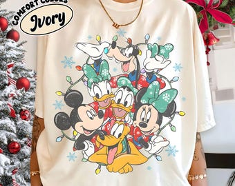 Retro Disney Christmas Shirt, Mickey Mouse Holiday Lights Shirt, Disney Family Christmas Shirt, Christmas Group Shirt, Disney Holiday Shirts