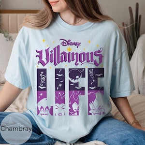 Disney Villains Life Maleficent Ursula Onda Drottning Cruella de Vil T-shirt, Disneyland WDW Matchande Familjetröja, Magic Kingdom, Halloweenhäxa bild 4