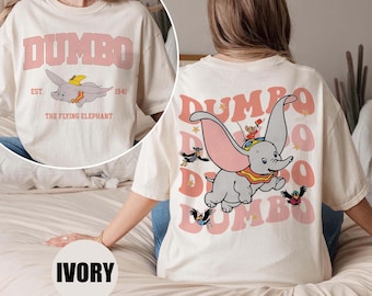 Retro Disney Dumbo The Flying Elephant 2 Side Shirt, Cute Disney Dumbo Shirt, Disneyland Family Vacation 2025 Trip Shirt, Disneyworld Shirts