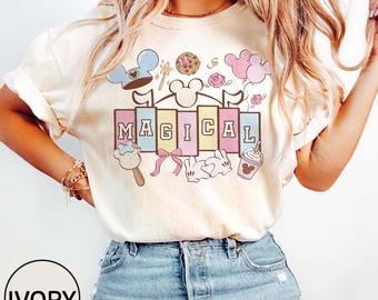 Retro Magical Coquette Disney Comfort Colors Shirts, Mickey Ears Tee, Disneyland Family Shirt, Disney Trip Vacation Shirt, Magic Kingdom Tee