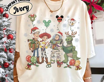Retro Toy Story Christmas Shirt, Woody Buzz Jessie Christmas Shirt, Toy Story Holiday Tee, Toy Story Matching Outfit, Holiday Cartoon Shirts