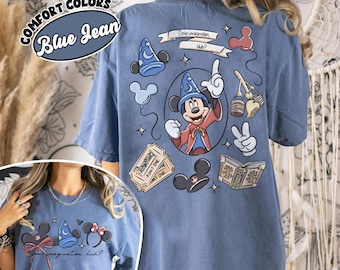 Camisa retro Disney Coquette Bow Mickey Sorcerer con algo de imaginación, ¿eh? Camisa de dos lados, camisa de Mickey Fantasia de Walt Disney, camisa de Mickey Fantasia
