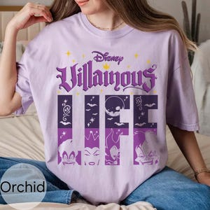 Disney Villains Life Maleficent Ursula Onda Drottning Cruella de Vil T-shirt, Disneyland WDW Matchande Familjetröja, Magic Kingdom, Halloweenhäxa bild 2