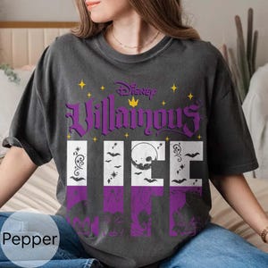 Disney Villains Life Maleficent Ursula Onda Drottning Cruella de Vil T-shirt, Disneyland WDW Matchande Familjetröja, Magic Kingdom, Halloweenhäxa bild 3