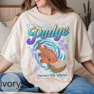 Vintage Lilo And Stitch Pudge Controls The Weather Comfort Colors Shirt, Pudge Fish T-Shirt, Family Matching Shirt, Magic Kingdom Trip Shirt
