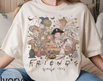 Retro Disney Pixar Toy Story Halloween Comfort Color Shirt, Buzz Woody Jessie Rex 1995 Tee, Toy Story Group Halloween Shirt, WDW Family Trip
