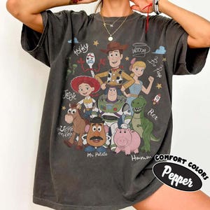 Retro Toy Story Signatures Comfort Colors Shirt, Vintage 1928 Youve Got A Friend In Me Tee, Disneyland WDW Family Matching Vacation Gift image 2