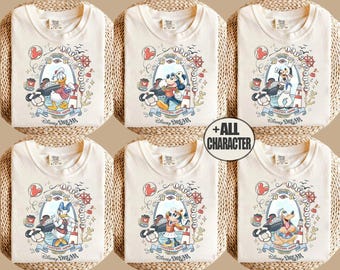 Camisetas personalizadas de todos los personajes de Disney Cruise 2026, camisetas familiares de Mickey y sus amigos, camisetas familiares de Disney Cruise, camisetas de viaje de Disney Cruise