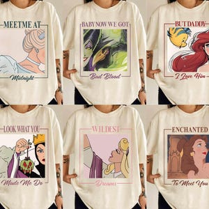 Retro Disney Princess Character Comfort Colors Shirt, Disney Princess Shirt, Magical Parks Shirt, Cinderella Snow White, Disney Trip Shirt