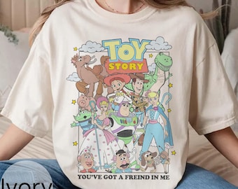 Retro You've Got A Friend In Me Toy Story comfort kleuren shirt, Toy Story shirt, Disney Pixar shirt, Woody Buzz Toy Story Party 2025 shirt