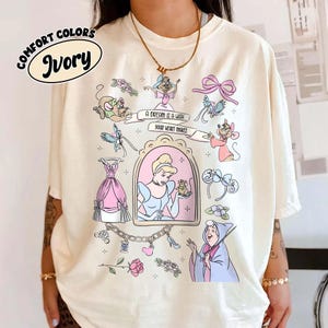 Retro Comfort Colors Disney Coquette Bow Cinderella Shirt, Princess Shirt, Disney Girl Trip Shirts, Disneyland Vacation Shirts, Disney Shirt