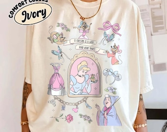 Retro Comfort Colors Disney Coquette Bow Cinderella Shirt, Princess Shirt, Disney Girl Trip Shirts, Disneyland Vacation Shirts, Disney Shirt