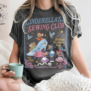 Comfort Colors® Jaq & Gus Gus Shirt, Disney Cinderella's Sewing Club Shirt, Disneyland Cinderella Est 1950 Tee, Disney Princess Sewing Shirt image 2