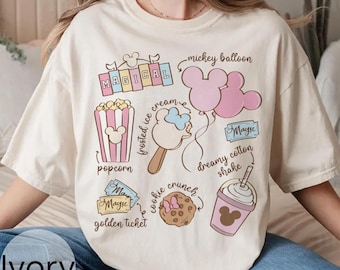 Camiseta retro de Disney Snacks, camiseta vintage de Mickey y Minnie Snacks, camiseta del Castillo Mágico de Disney, camiseta de Disneyland Snacks, camiseta de viaje a Disney