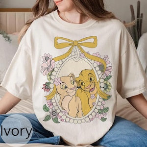 Retro Disney Lion King Shirt, Simba and Nala Shirt, Disney Graphic Tee, Cute Floral Cartoon Shirt, Disneyworld Shirt, Disney Trip 2025 Shirt