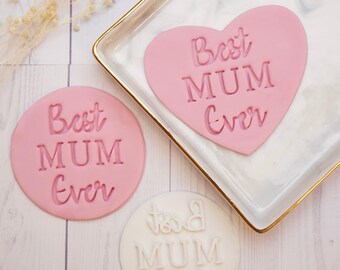 Feliz Día de la Madre Galletas Sellos Grabador Cupcakes Adorno para Tartas Glaseado Fondant Galletas Decoración de Cupcakes Mamá M La Mejor Mamá del Mundo