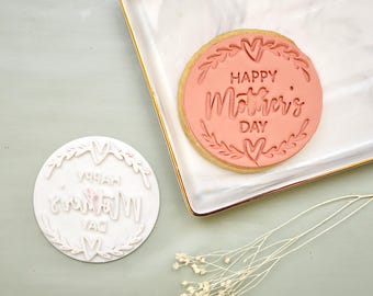 Feliz Día de la Madre Galletas Sellos Grabador Cupcakes Adorno para Tartas Glaseado Fondant Galletas Decoración de Cupcakes Mamá M La Mejor Mamá del Mundo