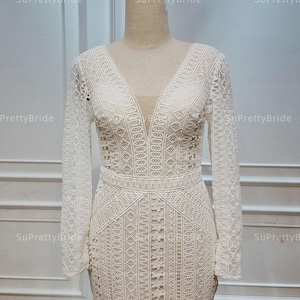 Gorgeous lace mermaid wedding dress. Modest long sleeve mermaid wedding dress. Custom wedding dress for bride.