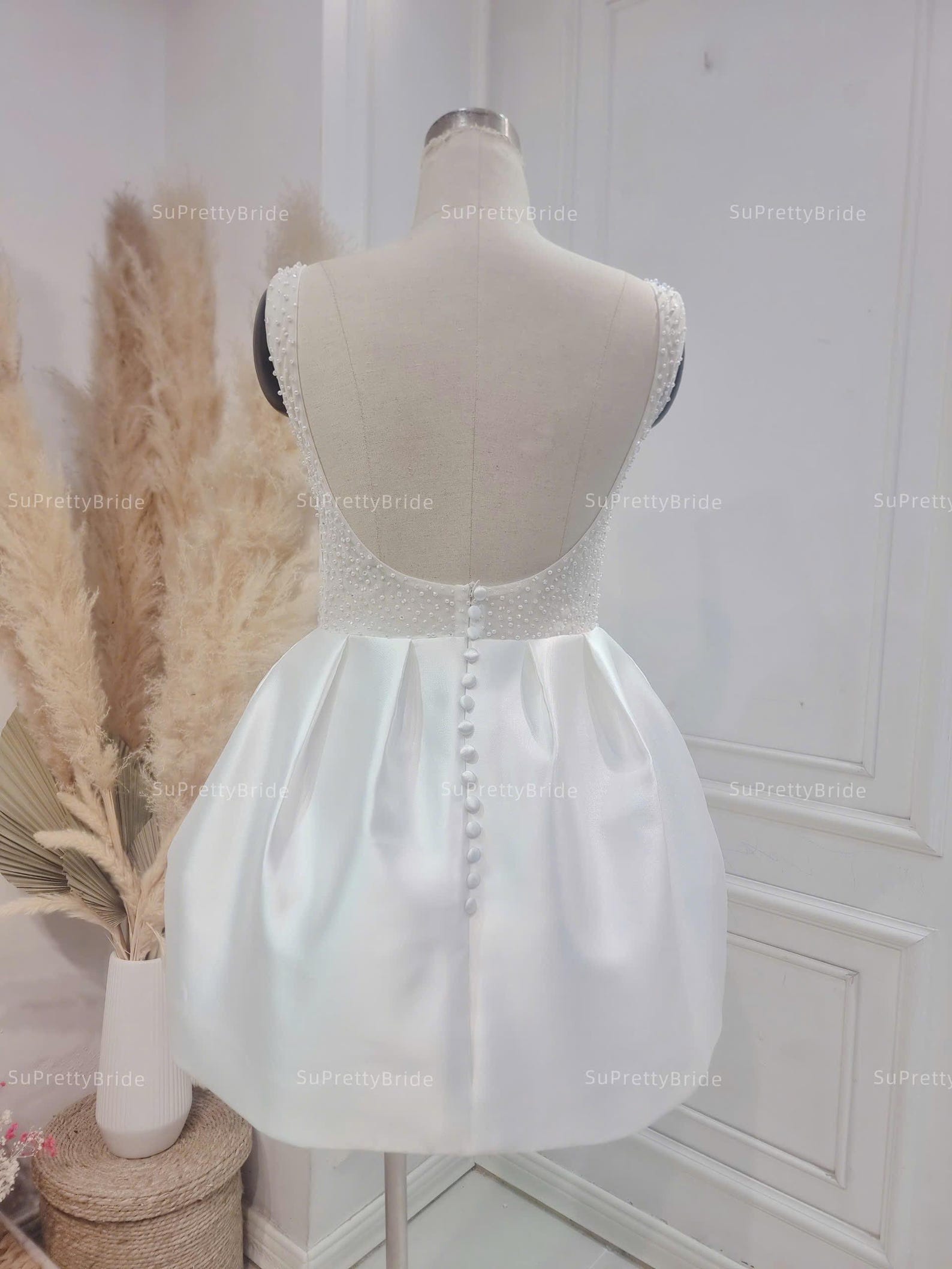 Mini Wedding Dress Beaded. Reception Dress for Bride. Vegas Wedding ...