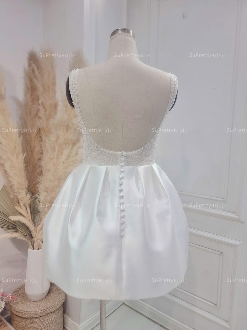 Mini Wedding Dress Beaded. Reception Dress for Bride. Vegas Wedding ...